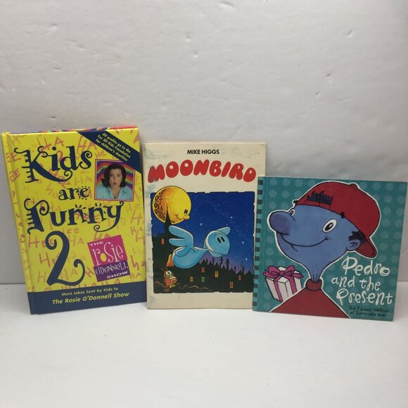 Lot 3 Books Kids Are Punny 2 More Jokes Rosie O'Donnell Moonbird Pedro Present - Picture 1 of 16